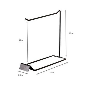 스카프 진열대 악세서리 액세서리 거치대 머플러 키링 다용도, 2. 1고리 + 블랙 20CM 1개