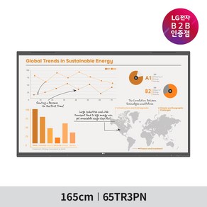 *서울지역 빠른설치*[고급형]LG전자 65인치 전자칠판 65TR3PN 원퀵 디지털 보드 / 스마트 교육 / 회의, 벽걸이 매립형(자바라타입)