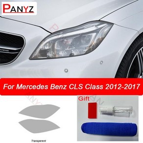 호환메르세데스 호환 CLS 클래스 W218 C257 CLS350 AMG 악세사리 자동차 헤드라이트 보호 필름 투명 블랙 TPU 스티커, 03 CLS 1217   T