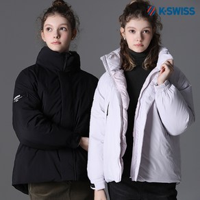 [케이스위스(K-SWISS)] 여성 활동성 좋은 와펜 숏 덕다운 패딩 점퍼 (택가격 419000원)