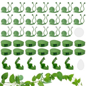 식물 등반 용 식물 클립 40 개 식물 클립 벽 식물 클립 자체 접착 식물 벽 등반 식물 식물 고정 지지대 용 벽 고정 (녹색), 40개