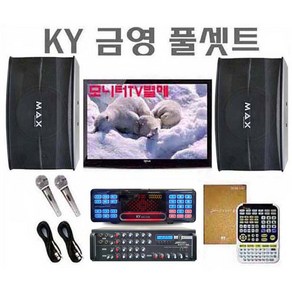 금영 S700N-PA308BT-M800-Y900 블루투스 가정용노래방기계 최신 24년 11월곡 수록, 블랙 검정색, 유선마이크2개