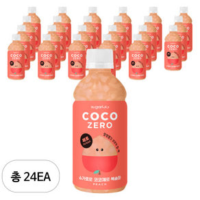 슈가로로 코코제로 복숭아, 340ml, 24개