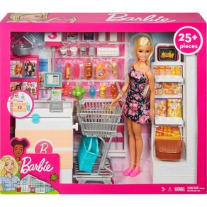 BARBIE 바비 미국 정품 마트장난감 식료품점 마론인형 놀이세트, 바비플레이세트, 1개