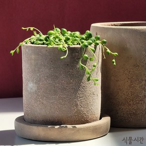 식물시간 jou clay pot 원통형 베트남 토분 빈티지 긴 원형 수입 화분, S