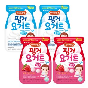 [아이배냇] 베베 핑거 요거트 4종세트 (7개월부터), 선택:딸기2개+블루베리2개, 80g, 1세트