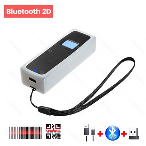 GZQIANJI 1D 2D QR 코드 스캐너 미니 휴대용 리더 USB 24GHz 무선 블루투스 모바일 스캔 PDF417, B 2D Scanne, 02 B 2D Scanne