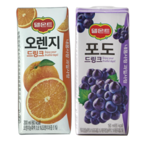 델몬트 오렌지 + 포도 드링크, 190ml, 48개