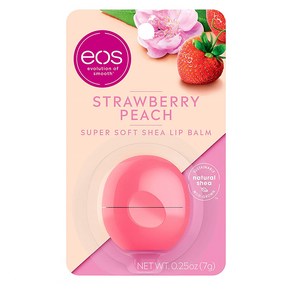 Eos 이오에스 슈퍼 소프트 시어 스피어 립밤 스트로베리 피치 0.25oz(7g) 4팩, 4개