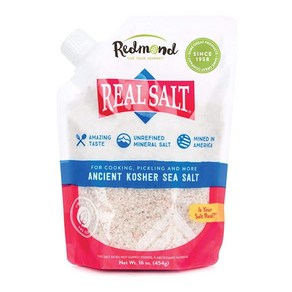 Redmond Real Sea Salt 천연 비정제 글루텐 프리 코셔 4732ml16온스 파우치 1팩, 1 Pound (Pack of 1), 1) 코셔 바다 소금  1 Pound Pack of 1, 473g