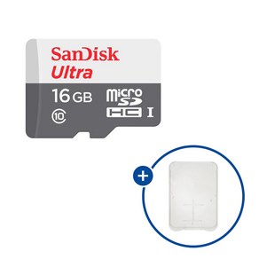 샌디스크 마이크로SD카드 울트라 SDSQUNS-16GB + SD카드 케이스, 1개, 16GB