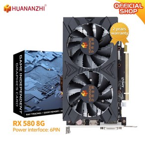HUANANZHI 그래픽 카드 RX 580 8G 16G 2048SP 256 비트 GDDR5 HDMI 호환 DP DVI GPU RX580 비디오, [01] RX580 8G 2048SP, 16GB