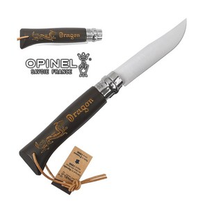 Opinel 오피넬 정식수입업체 클래식 8 칼라코드 브라운블랙 Dragon 용 주방용 나이프 캠핑