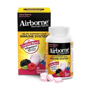 에어본 AIRBORNE SM 비타민 C 1000mg 베리 씹는 정제 32개 243254, 에어본 AIRBORNE SM 비타민 C 1000mg 베, 1개