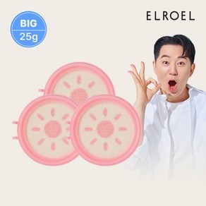 [빅] 엘로엘 피치 핑크 톤업 팡팡 빅 선쿠션 25g 리필 x 3개ELROEL, 3개