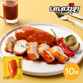 [네네치킨] 네꼬닭 양념치킨맛 닭가슴살 100g 10팩, 1개