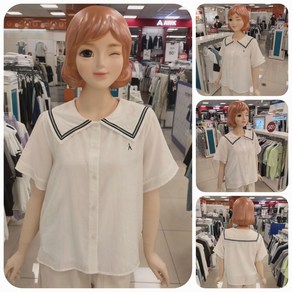 [에꼴리에] 24년 여름신상! #세일하는 세라 브라우스~ 빠른배송# 인기많은 주니어 여아용! 심플 단정한 스타일의 멋스러우며 시원하고 코디가 쉬운 4부 캐주얼 세라 블라우스
