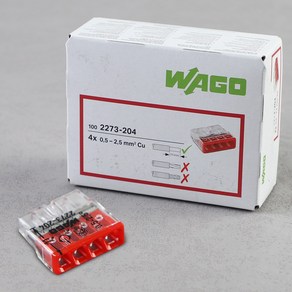와고 커넥터 2273-204 (100개) WAGO BOX 1박스 단선 전선 전기 연결, 100개
