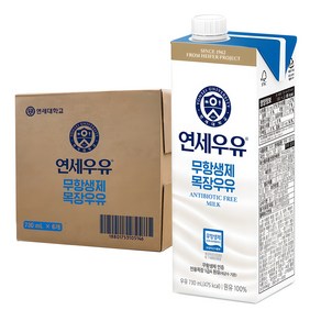 연세우유 무항생제 목장우유, 6개, 730ml