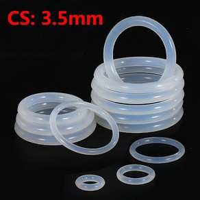 VMQ 실리콘 O 링 CS 3.5mm OD10-160mm 흰색 개스킷 식품 등급 O-링 고무, 37.OD 46mm (10pcs) - 3.5mm