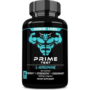 Pime Labs L Aginine 1500mg - Nitic Oxide Supplement - Blood Flow Enegy Stength Enduance - 6, 60 Count (Pack of 1), 1개