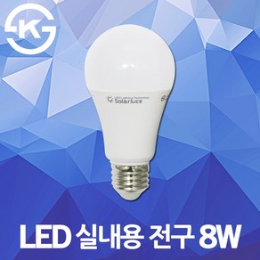 솔라루체 LED 전구 8W 벌브 램프 전등 조명 E26 LED벌브 LED램프 LED전구 실내용 조명 전등 주광색 전구색, 01. 솔라루체 LED 전구 8W 주광색, 1개