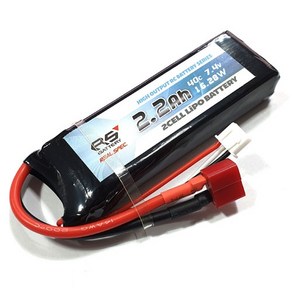 RS BATTERY RS-74220040C LIPO 7.4V 2200mAh 40c (90 x 30 20mm) (미니레보 미니섬밋 미니슬래쉬 미니랠리), 1개