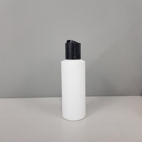 HDPE 플라스틱 용기 100ml, 화이트용기 100ml, 검정 프레스캡, 1개