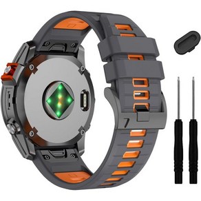 ZPJPPLX 26MM Fenix 7X 6X Po 5X Plus 퀵핏 시계 밴드 GARMIN Enduo 2/Descent MK2i/MK3i 51mm/Tactix 7Po/E, Dak Gey Oange