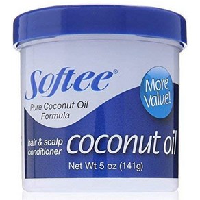 Softee Coconut Oil Hai and Scalp Conditione 5oz Ja 소프트티 코코넛 오일 헤어 앤 두피 컨디셔너 5온스 병, 141g, 1개