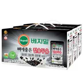 베지밀 검은콩 & 깨 & 쌀 두유, 60개, 190ml