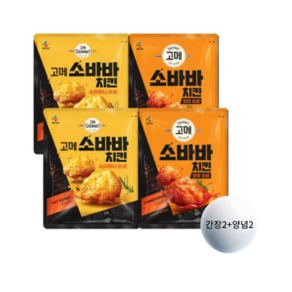 하이원픽 CJ 고메 소바바치킨 순살 간장2+양념2, 375g, 1개