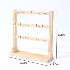카미르 액세서리 2단 5단계 진열대 보관 후크12개 귀걸이 블랙 키링 디스플레이 정리대 판매대, 원목 3단 18코너 3.5cm, 1개