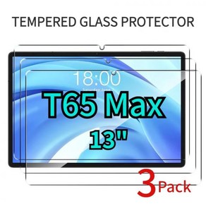 Teclast 탭 보호 스크린 보호대 T60 T50HD P50 T50 프로 플러스 맥스용 강화 유리 필름 T50Max T50Plus T65Max 용 3팩, T65 Max 13inch