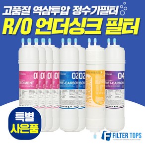 필터탑스 고품질 RO멤브레인 역삼투압 언더싱크 정수기 필터, 선택04_교체세트A(3+1+0+0), 1개