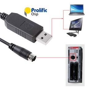 Prolific PL2303 USB-6 핀 미니 Din RS232 직렬 통신 케이블 LS XGB XBM XBC PLC-PC 제어 다운로드 케이블