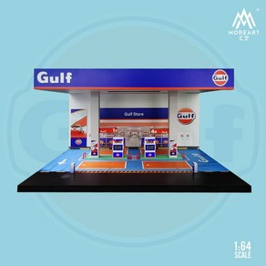 다이캐스트 MoeAt 1/64 Gulf 주유소 장면 모델, [01] 파란