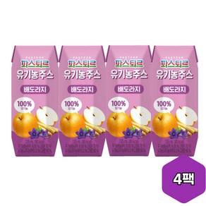 파스퇴르아이생각100%유기농주스(배도라지) 125MLx4입롯데푸드(주), 125ml, 4개