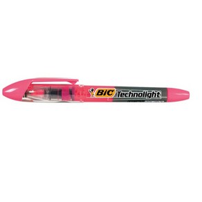 천지몰 BIC 테크노라이트 형광펜 분홍색 3.0MM 12자루 1각, 1개, 1