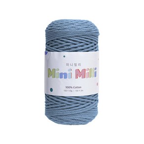 [울클럽] 150g 미니밀리 100%면 마크라메 뜨개실, 720 라이트인디고, 1개