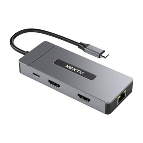 NEXTU 유이반 7in1 Type-C to USB3.0HDMI MST모드 PD 100W USB-A 기가LAN (2371TCH-DUAL), 1개