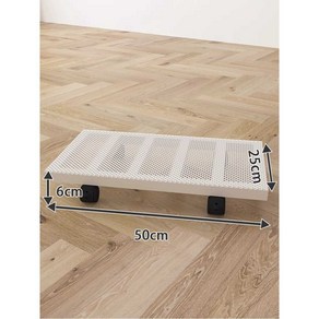 바퀴달린화분받침대 다이 대형 화분대 스텐 통풍 거실, 1개, 직사각형화이트50x25