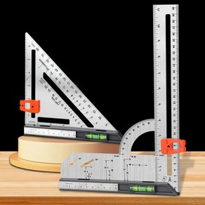[아띠꼴로] 목공 삼각자 연귀자 목공용 눈금자 마킹자 직각자 스틸자 직각자12인치, 1개