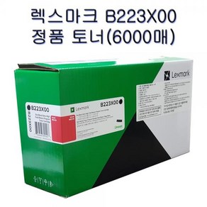 B2236DW 토너 MB2236ADW 토너 B223X00(6000매)렉스마크 정품토너, 1개, 블랙