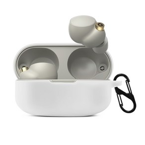뷰씨 소니 무선이어폰 WF-1000XM4 실리콘커버 컬러풀 케이스 + 키링, 화이트(케이스), 1개
