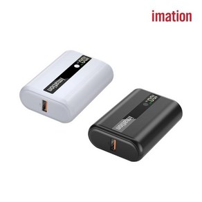 이메이션 20W 고속충전 잔량표시 10000mAh 미니 보조배터리, 블랙