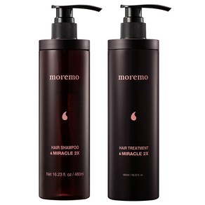 모레모 미라클 2X 단백질 헤어 샴푸 480ml + 헤어 트리트먼트 480ml, 1세트