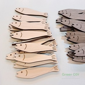 [원목 북어] 나무 물고기 자반 굴비 원목 나무 재료 DIY 만들기, 하드메이플, 소형(가로 85mm), 1개