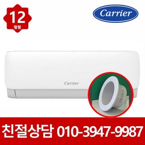 캐리어 벽걸이 냉난방기 에어컨 인버터 12평 DARQ-0121CAWSD 실외기포함 빠른설치, 일반배관형