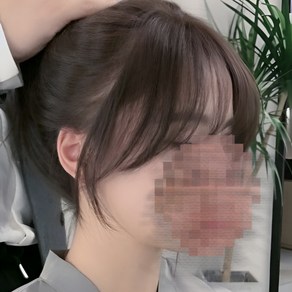 버블아웃 시스루뱅 애교머리 앞머리 가발 붙임머리 머리 숱 보강